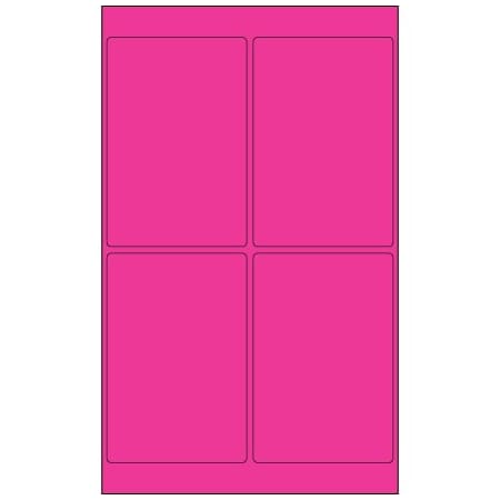 Bsc Preferred 4 x 6'' Fluorescent Pink Rectangle Laser Labels, 400PK BUY00025557